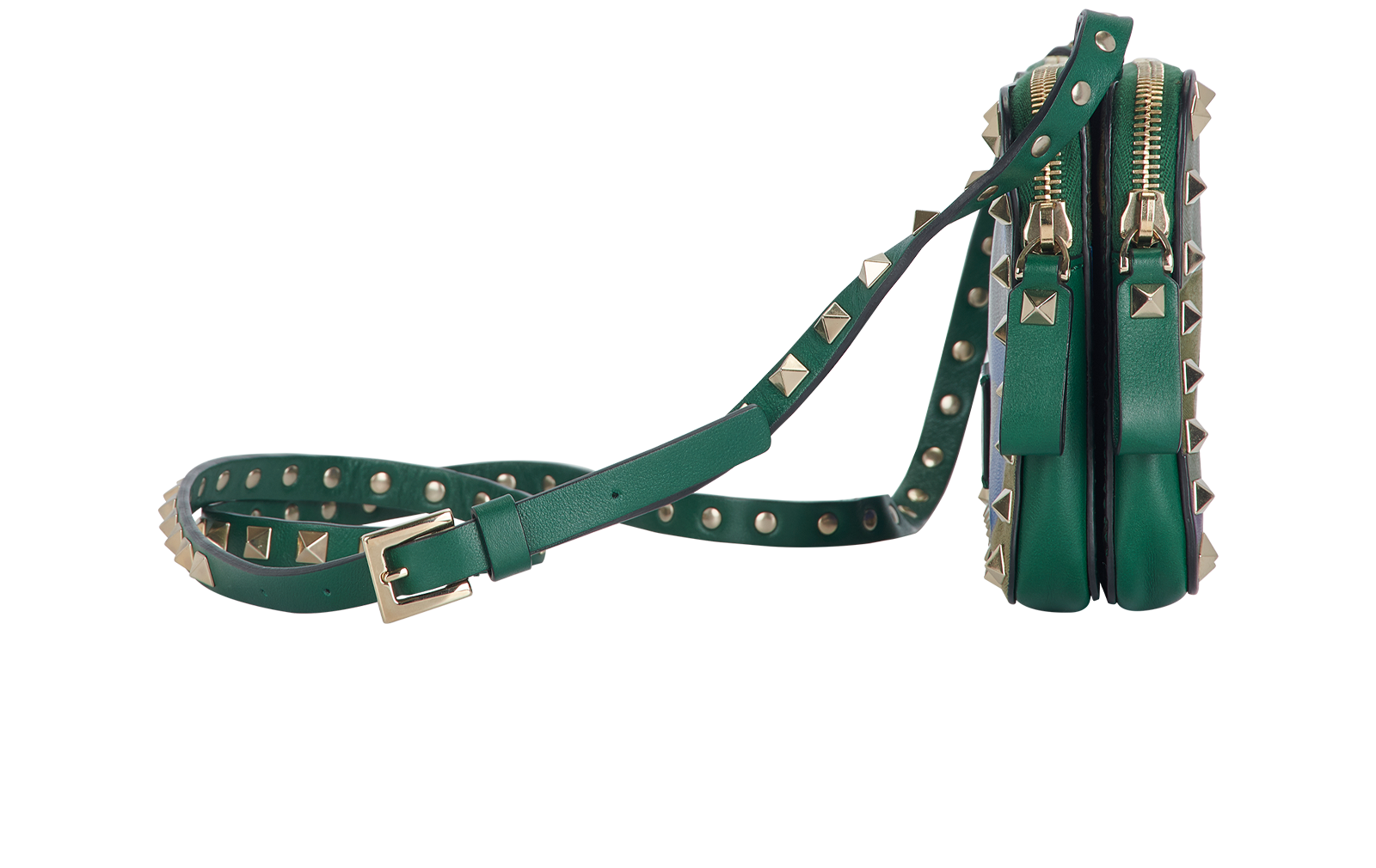 Camo Rockstud, &pound;250, Handbags, Black/Blue/Green/Purple, Canvas/Leather, Bottom view